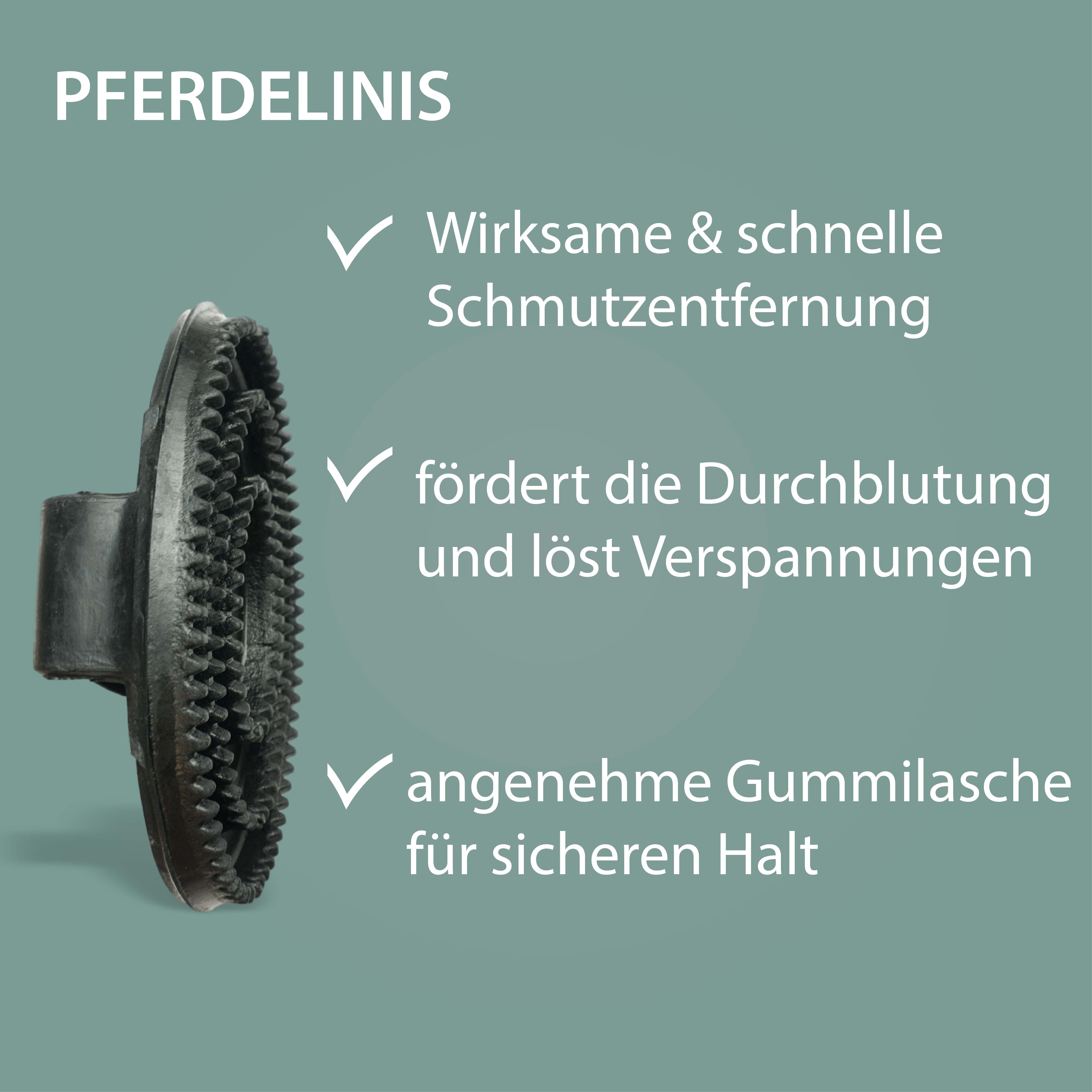 Gummistriegel für Pferde, Massage Bürste mit Gummilasche